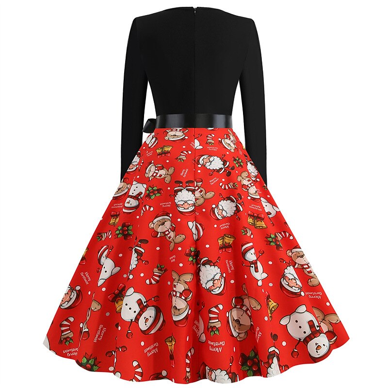 Mrs.Claus Christmas Dress Vacation Dress Women's Costume Party Dailywear Christmas Christmas Carnival New Year Masquerade Adults Party Christmas Vacation Polyester Dress4