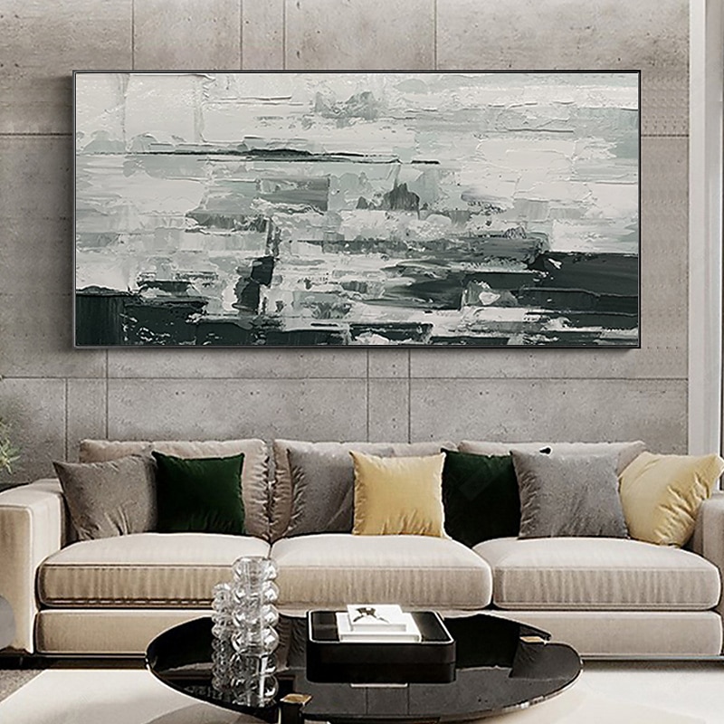 Oil Painting Handmade Hand Painted Wall Art Abstract Art Black and White Luxury Home Decoration Decor Rolled Canvas No Frame Unstretched3