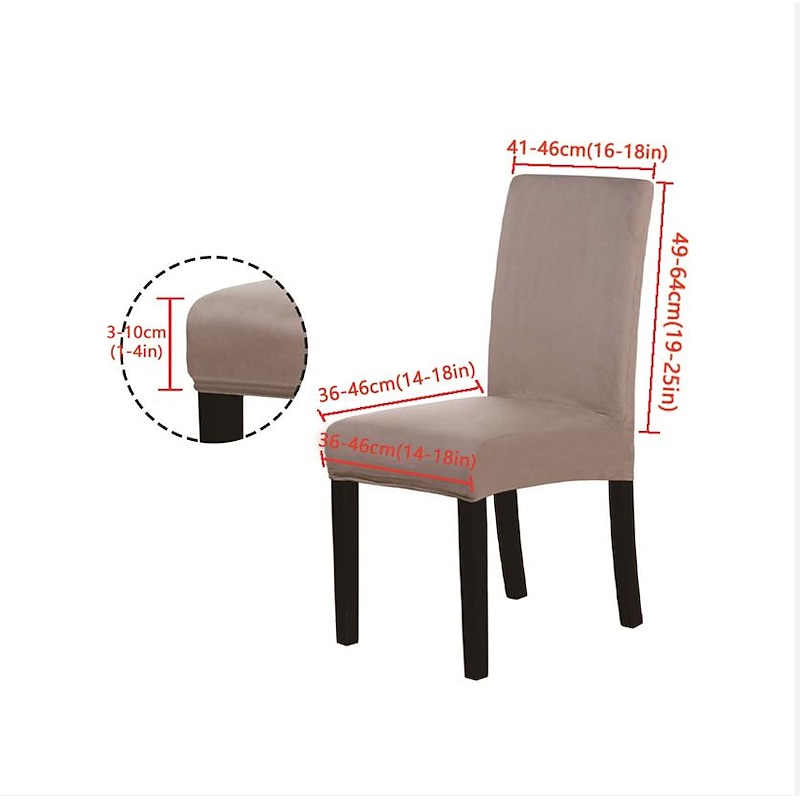 Suede Fabric Dining Chair Cover High Back Dining Chair Cover Slipcover Suede Water Repellent Soft Plain Solid Color Durable Washable Furniture Protector For Dining Room Party 2/4pcs2