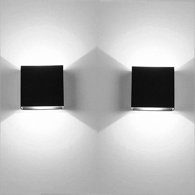 2-Pack Modern Wall Light LED White Black Wall Lamp Dimming Bicolor LED Wall Lamp for Corridor Decoration Living Room Bedroom AC 85-265V2
