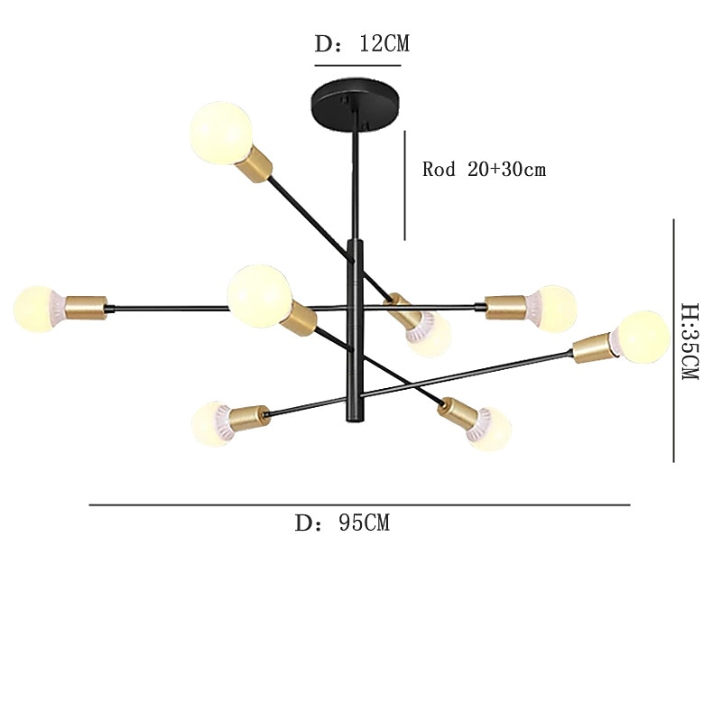 95 cm Sputnik Design Chandelier Metal Sputnik Painted Finishes Contemporary Artistic Nordic Style 110-120V 220-240V4