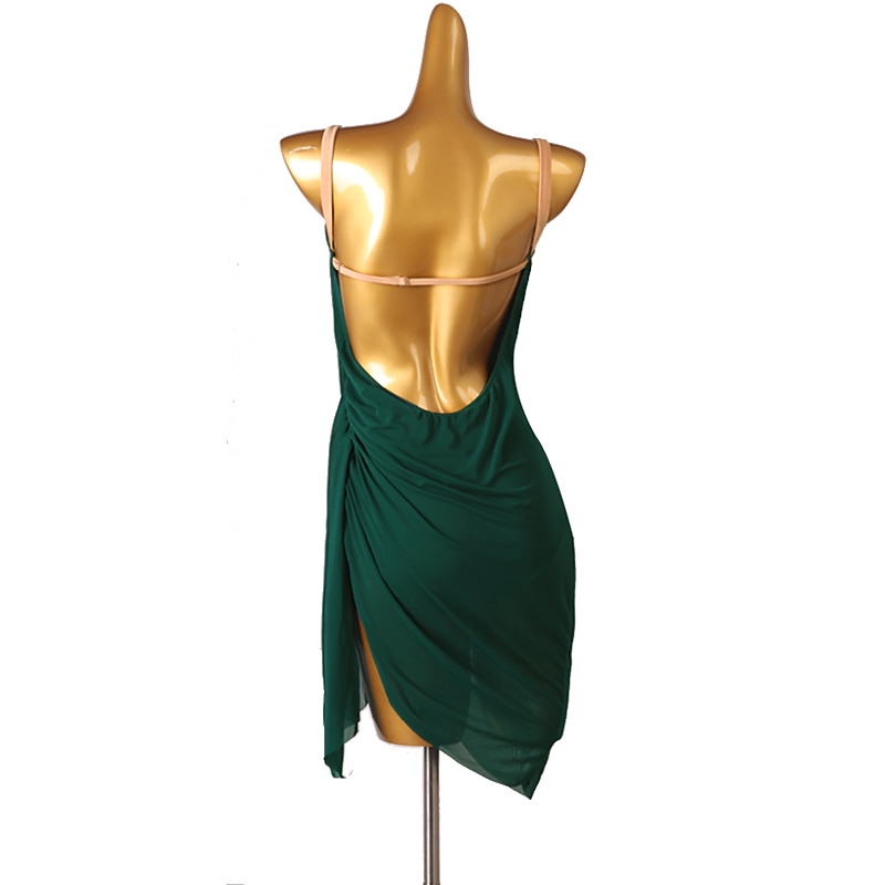 Latin Dance Dress Pure Color Women's Performance Sleeveless Spandex4