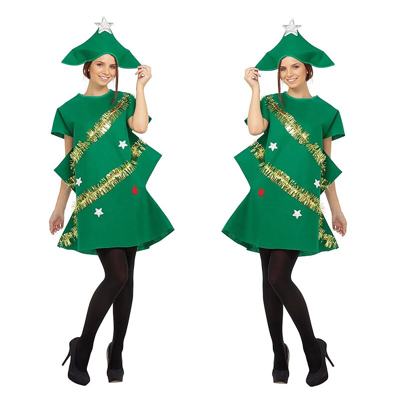 Santa Suit Christmas Trees Christmas Dress Vacation Dress Christmas Tree Men's Women's Christmas Costume Party Cosplay Costume Adults Christmas Halloween Carnival Masquerade Christmas Vacation Party