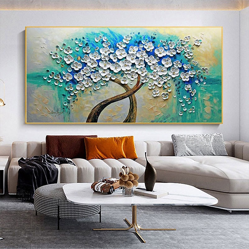 Oil Painting Handmade Hand Painted Wall Art Abstract Blossom Tree Home Decoration Decor Rolled Canvas No Frame Unstretched3