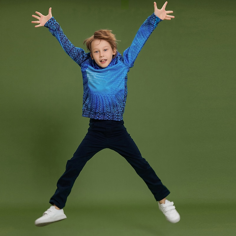 Boys 3D Optical Illusion Hoodie Long Sleeve 3D Print Spring Fall Active Kids 3-12 Years Daily3
