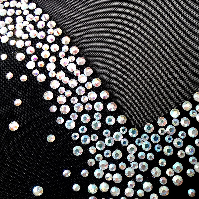 Figure Skating Dress Women's Girls' Ice Skating Dress Outfits Black Open Back Mesh Spandex Stretchy Practice Professional Competition Skating Wear Handmade Classic Crystal / Rhinestone Ice Skating4