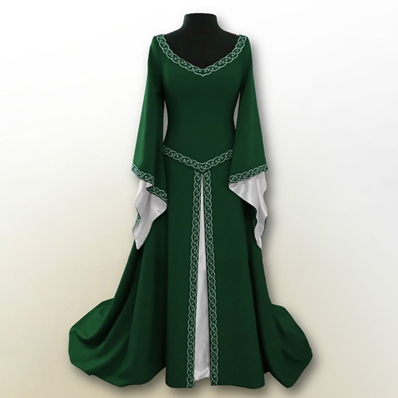 Medieval Renaissance Cocktail Dress Prom Dress Viking Outlander Elven Fancy Dress Women's Celtic Fantasy Royal Halloween Carnival Masquerade Party LARP Ren Faire Adults' Dress2