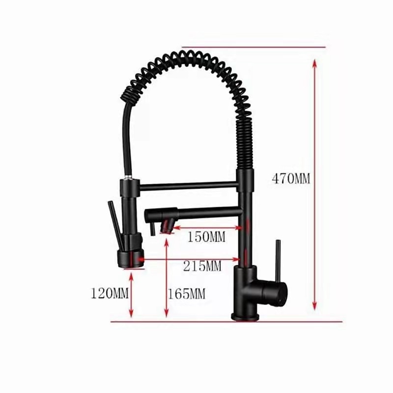 Kitchen Faucet,Brass Rotatable Pull-out/Pull-down Multi-function Oil-rubbed Bronze Finish Single Handle Two Holes Kitchen Taps3
