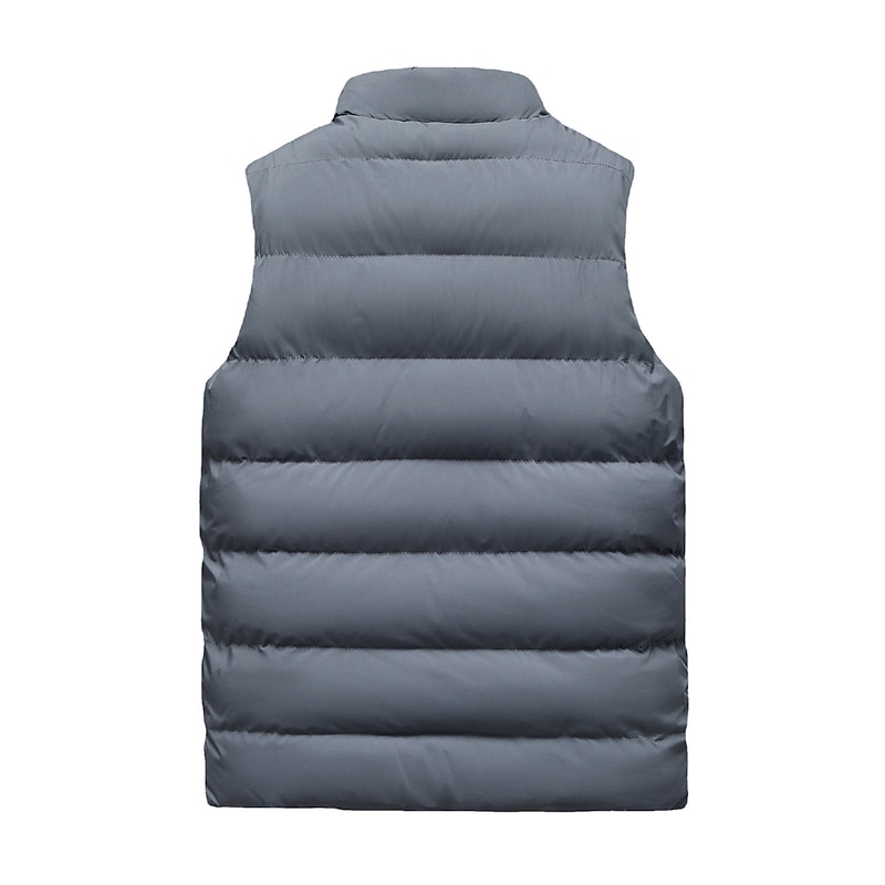 Men's Winter Vest Fleece Thick Jacket Warm Coat Padded Puffer Vest Fleece Lined Jacket Highly Warm Plush Stand Collar Waistcoat Daily Wear Great Lightweight Causal Travel Cargo Safari Photo Vest3