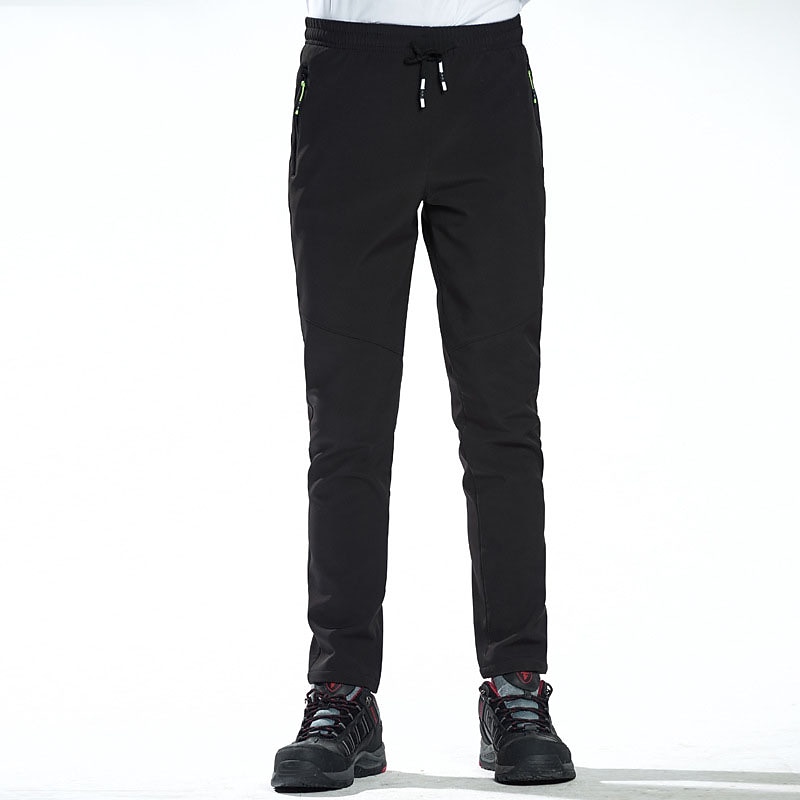 Men's Work Pants Fleece Lined Pants Softshell Pants Winter Outdoor Thermal Warm Windproof Lightweight Comfortable Bottoms Men's black Ladies black Hunting Ski / Snowboard Fishing M L XL XXL XXXL3