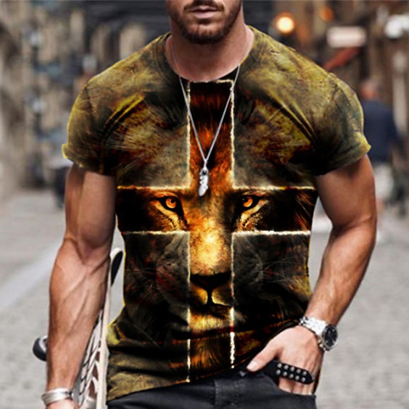 Men's Plus Size Shirt Big and Tall Graphic Round Neck Print Short Sleeve Summer Designer Basic Big and Tall Casual Daily Tops2