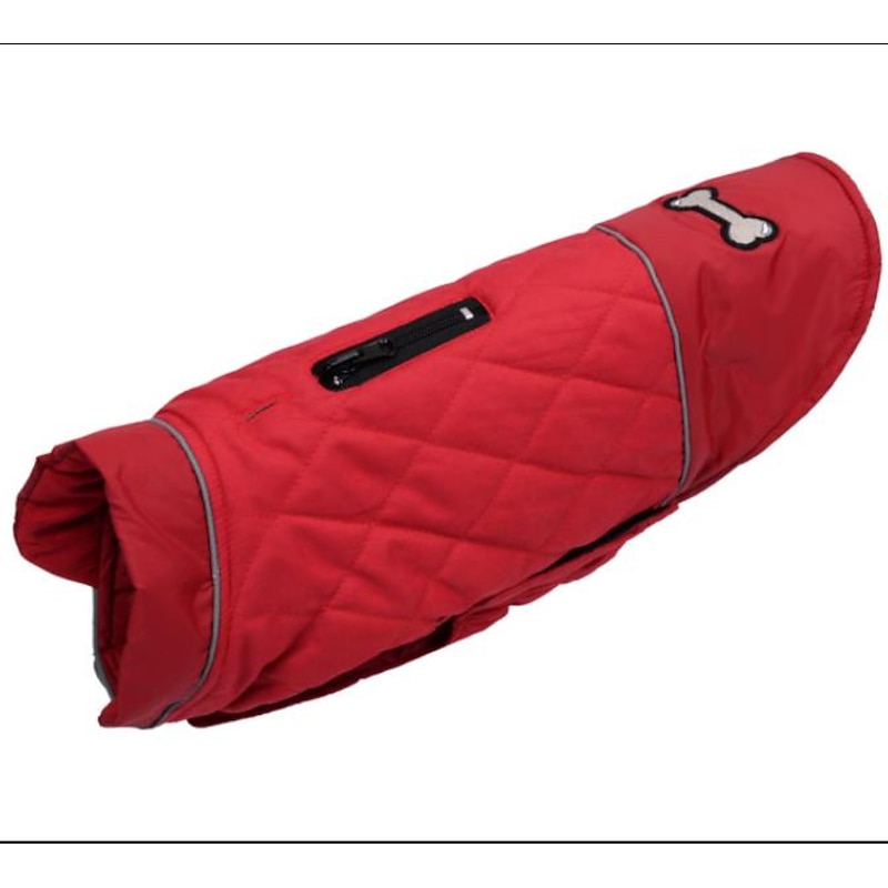 Dog Down Coat Waterproof Windproof Reversible Dog Winter Coat Lightweight Warm Dog Jacket Reflective Dog Vest Coat Apparel Cold Weather Dog Clothes For Small Medium Large Dogs Red-m2