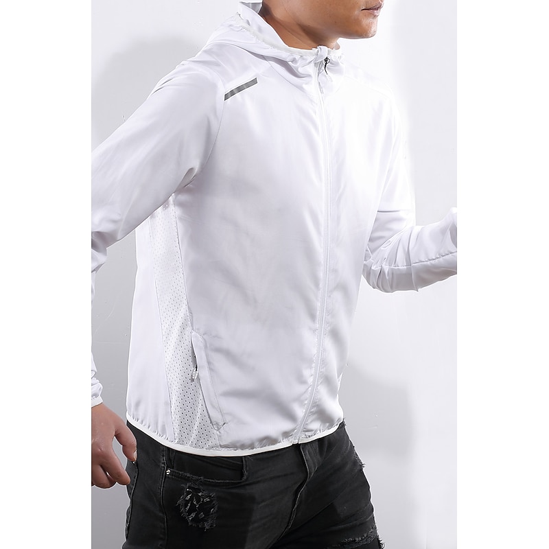 Men's Cycling Jacket Windbreaker Windproof Breathable Quick Dry Moisture Wicking Bike Jacket Windbreaker Mountain Bike MTB Road Bike Cycling City Bike Cycling White Black Bike Wear / Spandex4