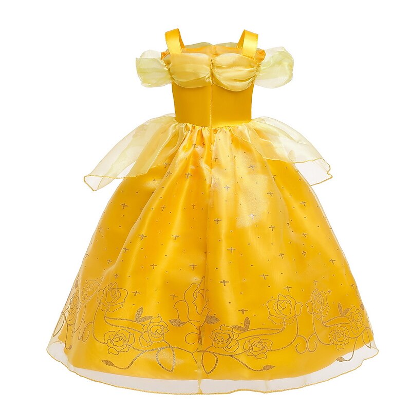 Girls' 3D Rose Solid Colored Dress Sleeveless Summer Fall Sports & Outdoor Daily Princess Costume Kids 2-8 Years A Line Dress Tulle Dress Maxi Regular Fit3