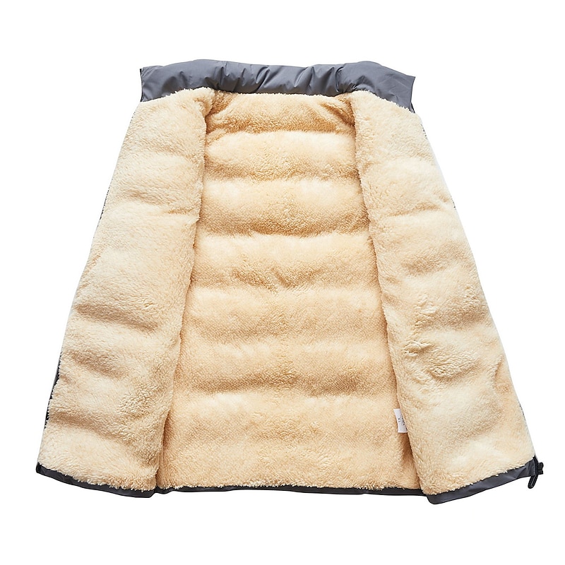 Men's Winter Vest Fleece Thick Jacket Warm Coat Padded Puffer Vest Fleece Lined Jacket Highly Warm Plush Stand Collar Waistcoat Daily Wear Great Lightweight Causal Travel Cargo Safari Photo Vest4
