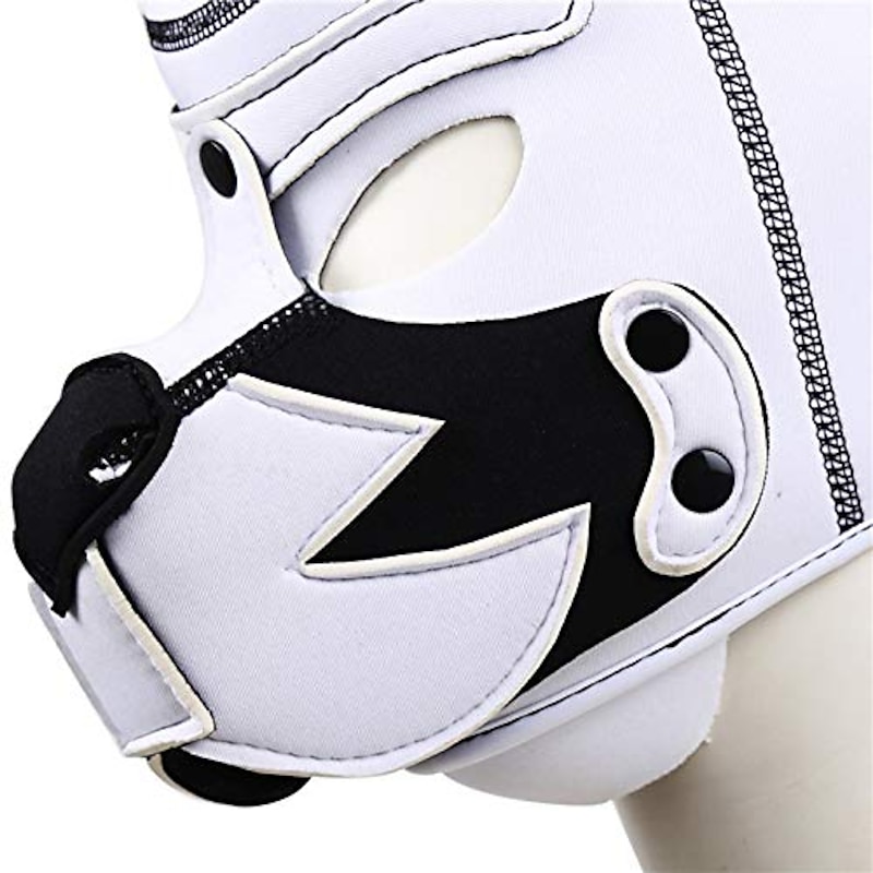 Full Face Mask Dog Puppy Hood White Helmet Removable Mouth Cosplay Costume Party Props (white)4