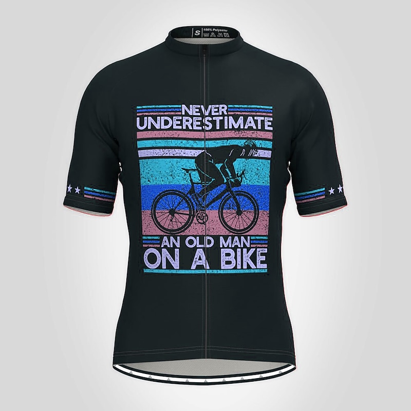 Men's Cycling Jersey Retro Letter & Number Funny Short Sleeve Bike Jersey Top with 3 Rear Pockets Mountain Bike MTB Road Bike Cycling Quick Dry Soft Reflective Strips Back Pocket Sports Blue Green4