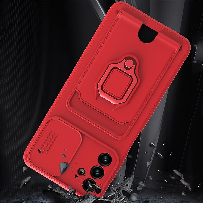 Phone Case For Samsung Galaxy S25 S23 Ultra Plus A53 A33 A13 A32 A52 Heavy Duty with Stand Holder Card Holder Ring Holder Solid Colored TPU3