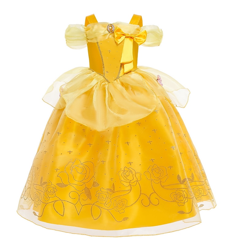 Girls' 3D Rose Solid Colored Dress Sleeveless Summer Fall Sports & Outdoor Daily Princess Costume Kids 2-8 Years A Line Dress Tulle Dress Maxi Regular Fit2