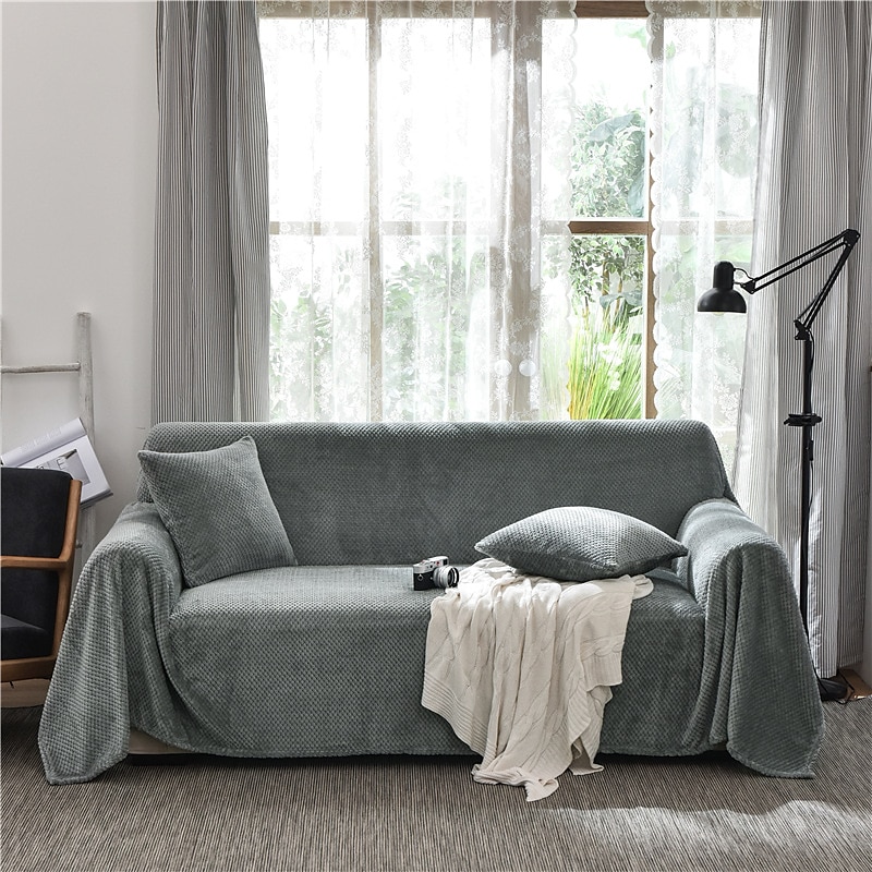 Anti-Scratch Cat Sofa Cover Blanket Sofa Slipcover,Soft Fuzzy Bedding Blankets ,Furniture Protector from Pet Scratch, Premium Fluffy Blankets Plush Fleece Throw Dog Bed