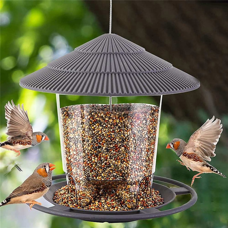 Bird Feeder Waterproof Gazebo Hanging Bird Feeders Outdoor Container with Hang Rope Feeding House Type Bird Feeder Aves Decor Garden Decor2