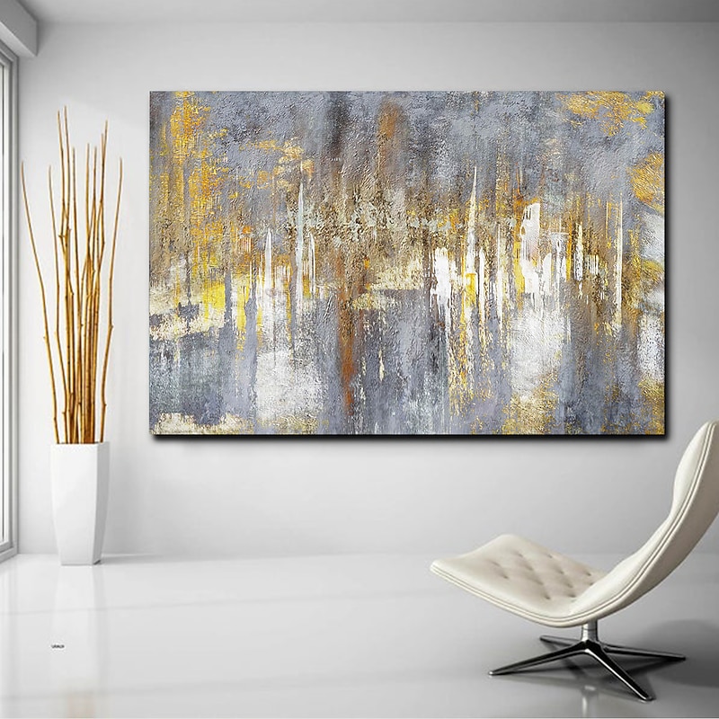 Wall Art Canvas Prints Painting Artwork Picture Abstract Knife Painting Golden Landscape Home Decoration Decor Rolled Canvas No Frame Unframed Unstretched
