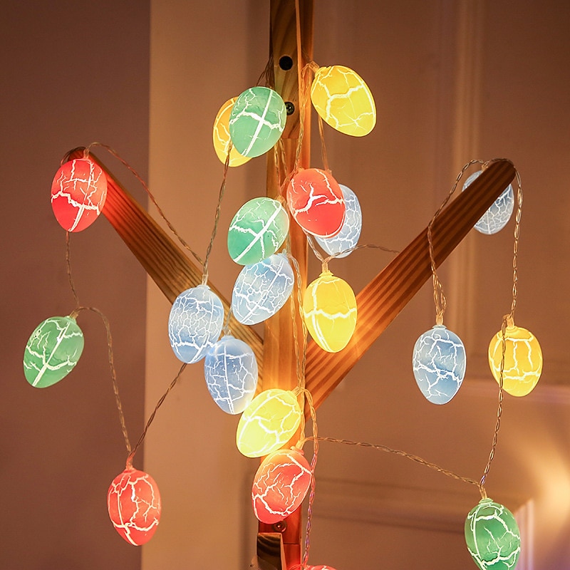Easter Egg String Lights LED Fairy Light 1.5m 10LEDs Cracked Egg Garland Light Battery Powered Christmas Family Party Holiday Decoration4