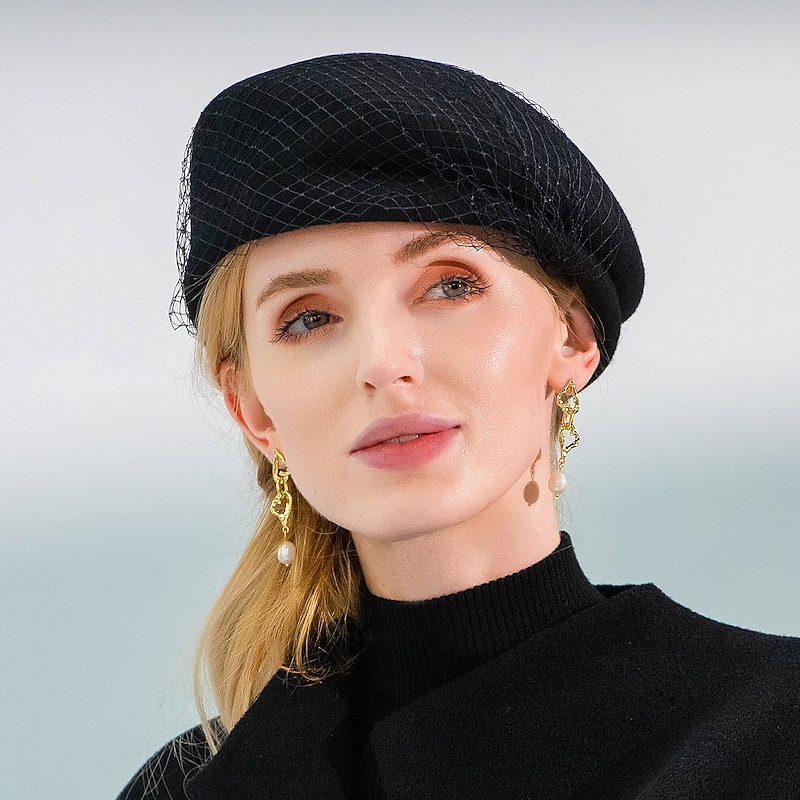 Vintage Style Elegant Cotton Hats / Headwear with Pure Color / Tulle 1PC Special Occasion / Party / Evening / Melbourne Cup Headpiece2