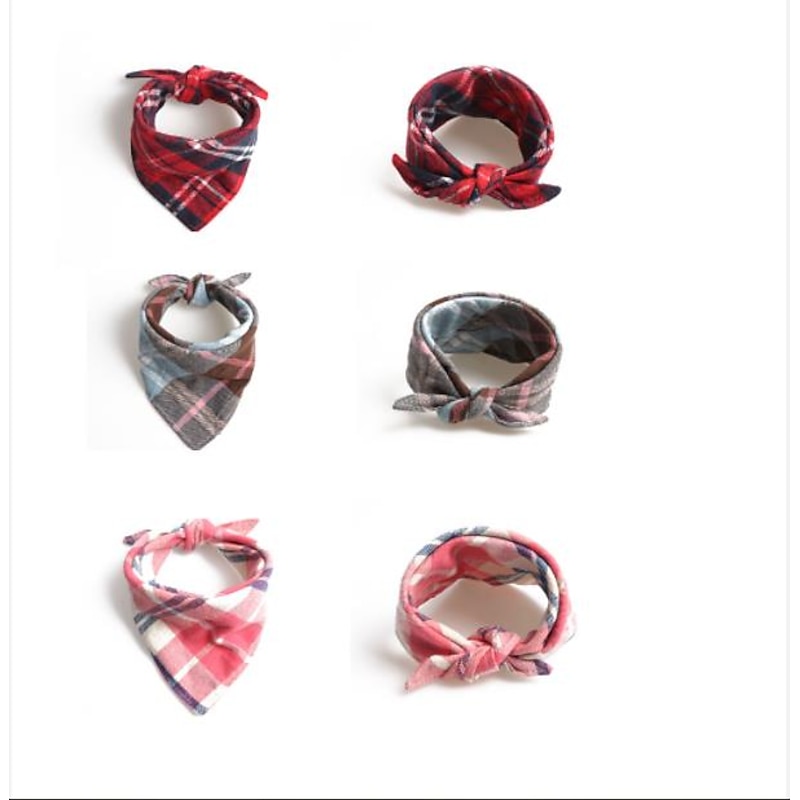 2 Pack Red Green Stripe Dog Bandana Pet Neck Dress Scarf Bib Carnival Headwear Large Dogs Costumes Pets Lattice Bandan Snowflake Neck Dress (l, Snowflake)