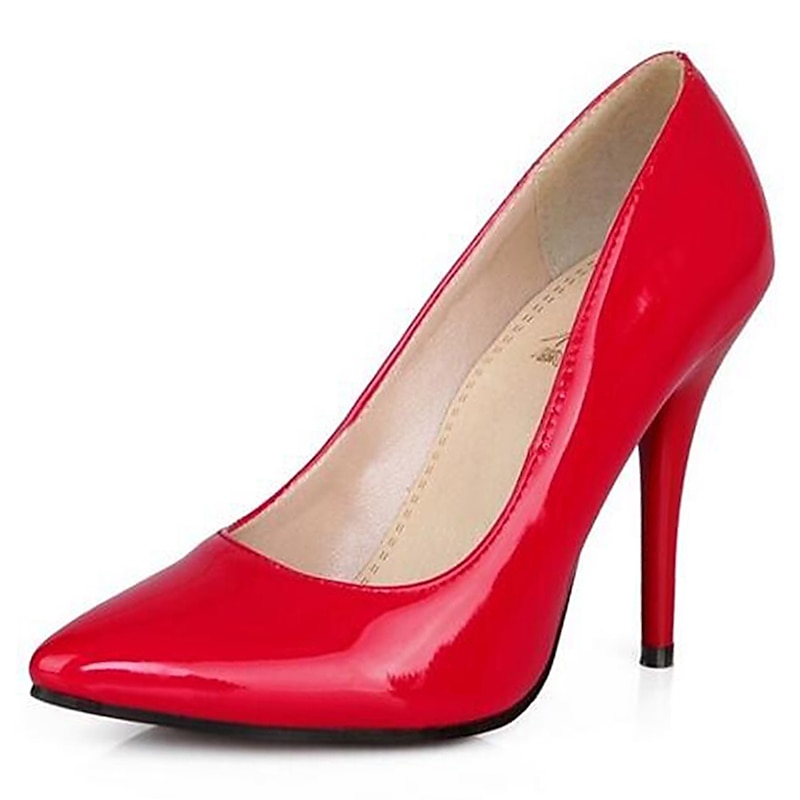 Women's Heels Pumps Plus Size Work Daily Solid Colored Summer High Heel Pumps Pointed Toe Business Basic Classic Patent Leather Loafer Black Yellow Pink2