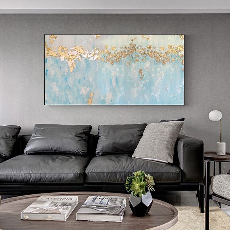 Oil Painting Handmade Hand Painted Wall Art Modern Nordic Style Gold Foilabstract Home Decoration Decor Stretched Frame Ready to Hang4
