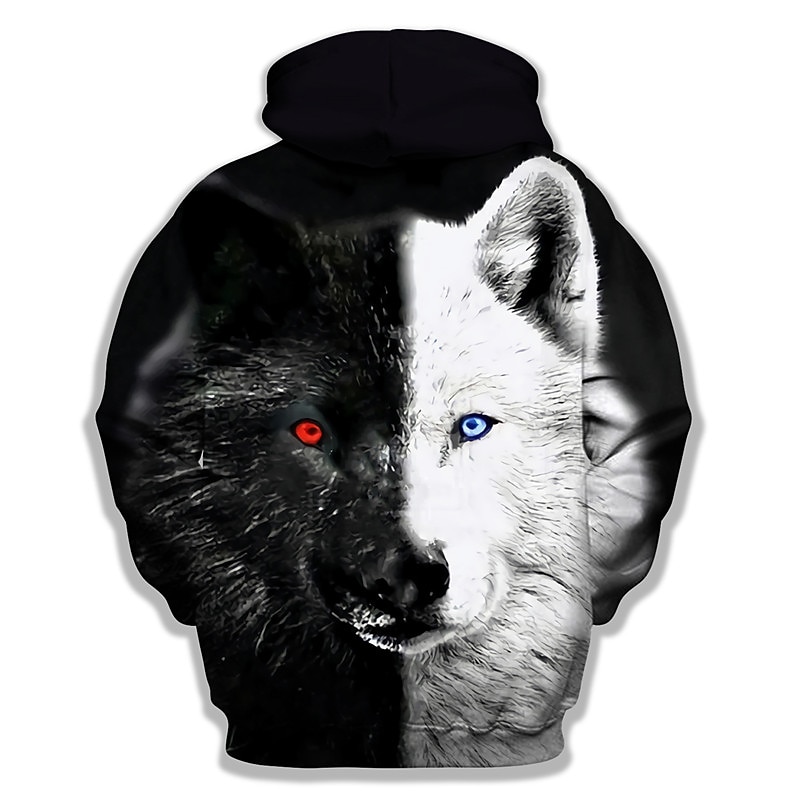 Men's Animal Color Block Wolf Graphic Prints Hoodie Hoodies Sweatshirt Designer Casual Long Sleeve Hooded Daily Sports 1 2 Print Spring &  Fall Designer2