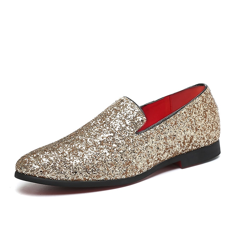 Men's Silver Glitter Loafers with Slip-On Design and Comfortable Sole - Perfect for Party and Formal Events 5
