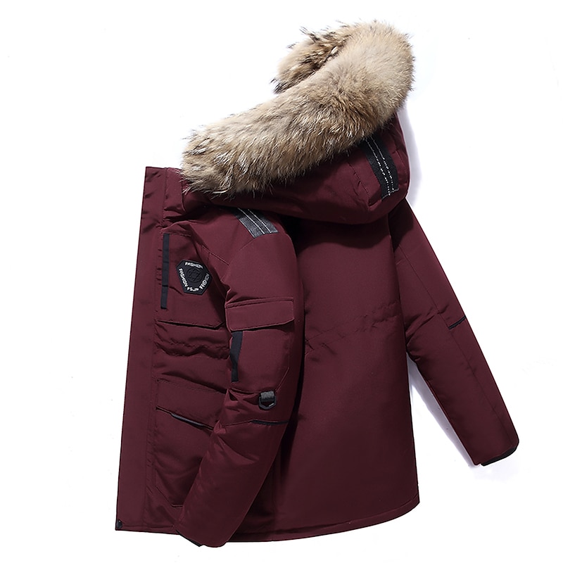 Men's Winter Coat Winter Jacket Down Jacket Parka 90% White duck down Windproof Warm Winter Black White Red Puffer Jacket2