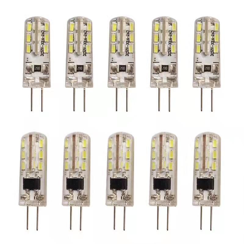 10pcs 20pcs G4 1W LED Bi-pin Lights 120 lm 24 LED Beads 12V 3014SMD 10W 20W Halogen Bulb Equivalent Warm White Cold White RoHS