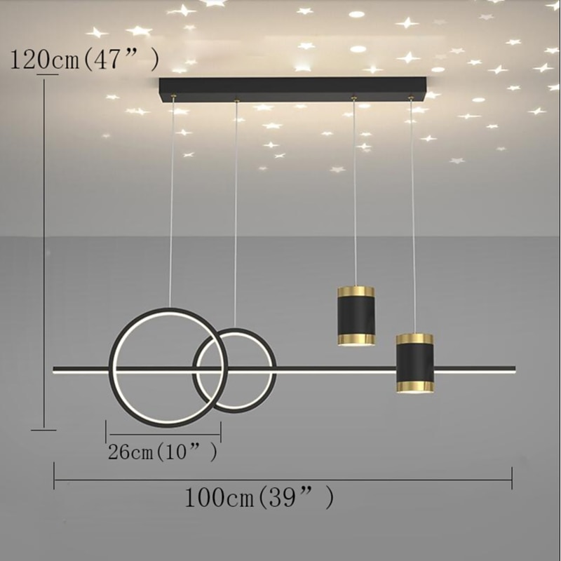 100cm 4-Light Dimmable Cluster Design LED Pendant Light Metal Artistic Style Novelty Painted Finishes Nordic Style Dining Room Bedroom Lights 110-240V4