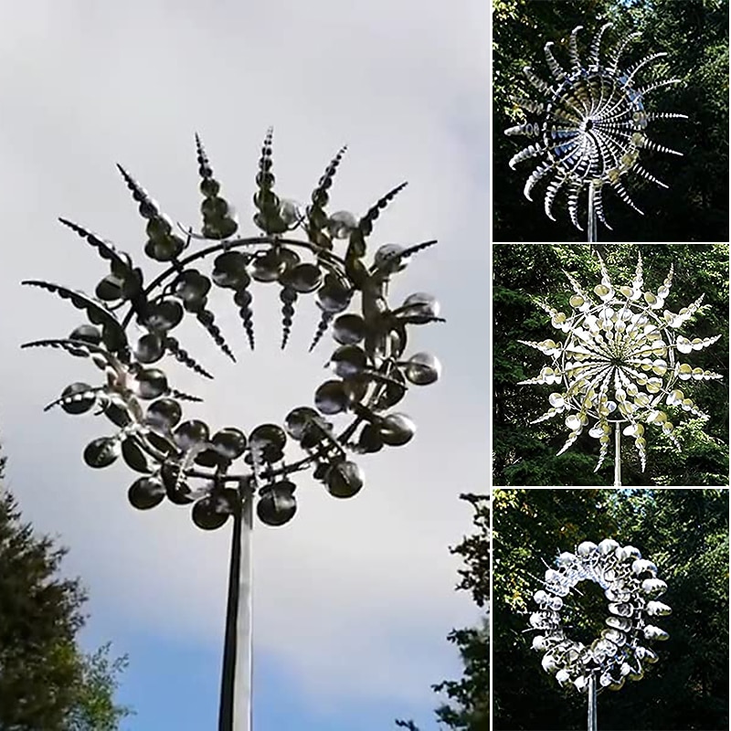Wind Spinners for Yard Unique And Magical Metal Windmill Outdoor Wind Spinners Ball Bearing Construction Durable Silent Exotic Yard Garden Decoration4
