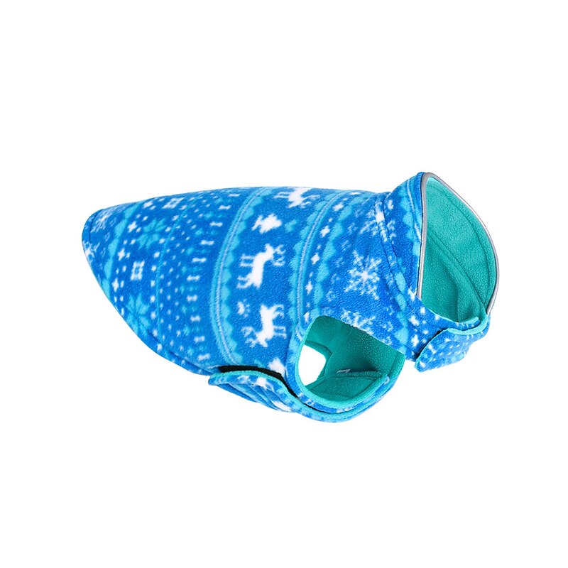 Christmas Dog Sweater Clothes, Red Reindeers Novelty Christmas Dogs Outfit Costume Pet Winter Warm Fleece Puppy Vest Jacket Coat for Small Medium Dogs Boy Girl L2