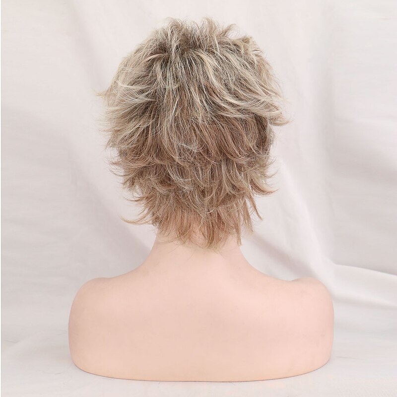 Pixie Cut Wig Brown Wigs for Women Synthetic Wig Short Women's Dark Roots Blonde Wigs Blonde Medium Wigs 6 Inch3