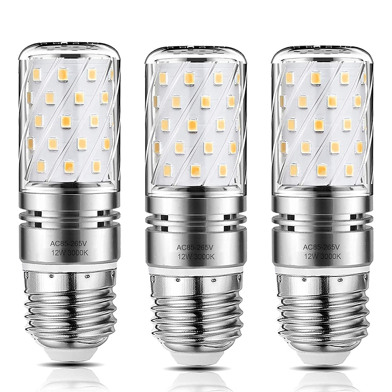 12W E14 E27 Led Candlestick Bulb AC85-265V Silver LED Corn Bulb Two-color Temperature Corn Lamp Equivalent to the Traditional 100 Watt 1400lm  Led Chandelier Bulb2