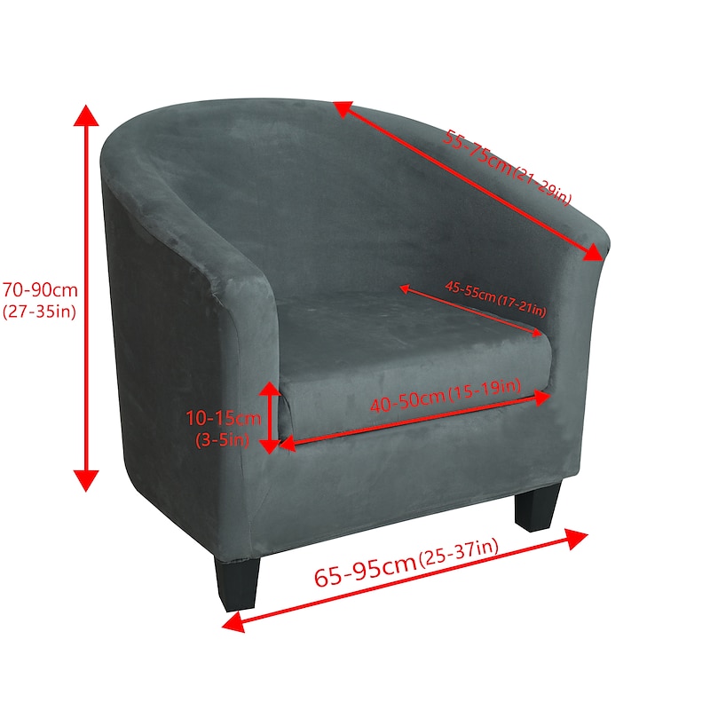 Stretch Velvet Club Chair Cover Barrel Chair Slipcover Elastic Armchair Single Sofa Cover Barrel Tub Chair for Cafe Hotel Coffee Shop Cross Border Soft Durable Washable2