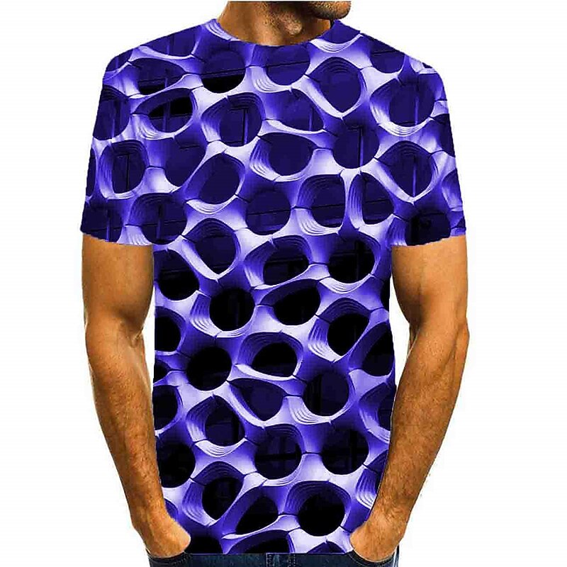 Men's Graphic T Shirt Short Sleeve T shirt Round Neck Shirt Basic Daily Black Blue Purple Clothing Apparel Normal S M L XL XXL 3XL 5