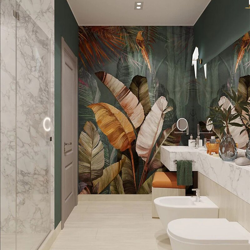 Mural Wallpaper Wall Sticker Covering Print Peel and Stick Removable Tropical Palm Leaf Canvas Home Décor4