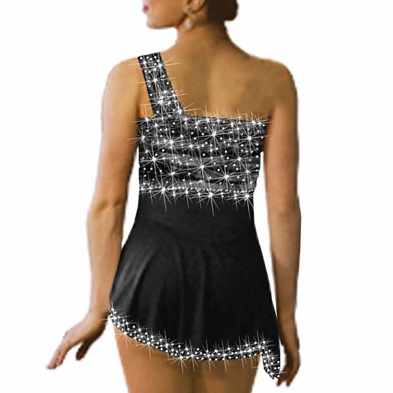 Figure Skating Dress Women's Girls' Ice Skating Dress Outfits Black White Yellow Spandex High Elasticity Competition Skating Wear Crystal / Rhinestone Sleeveless Ice Skating Figure Skating3