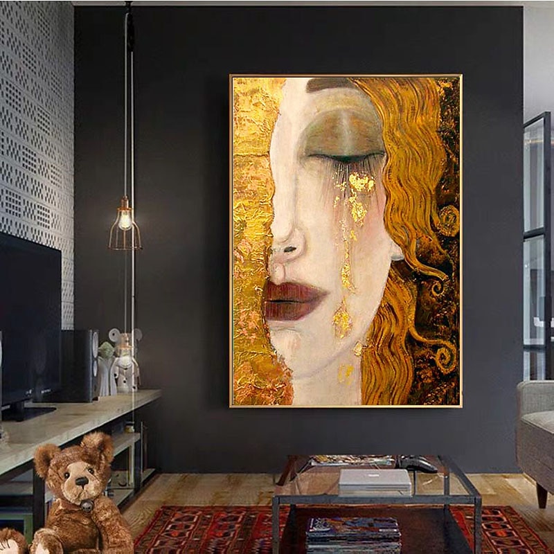Oil Painting Hand Painted Vertical Abstract People Contemporary Classic Rolled Canvas (No Frame)4