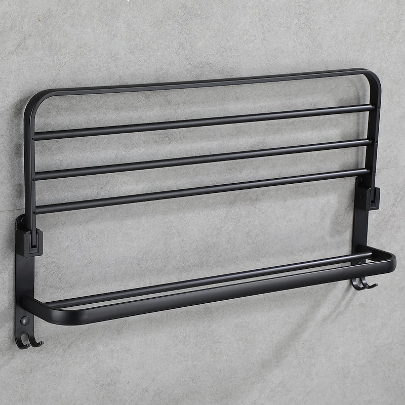 Aluminum Towel Rack for Bathroom,2-Layer Wall Mounted Towel Bar Towel Holder Bathroom Hardware Storage2