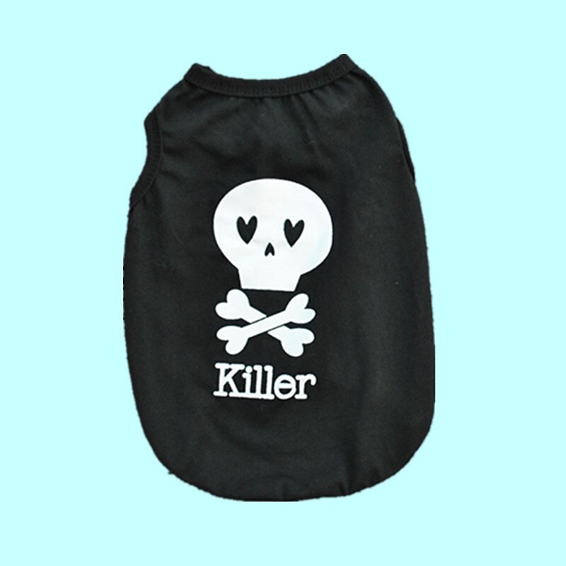 Dog skull print summer black series vest breathable puppy vest clothes pet clothing suitable for small and medium dogs puppies and cats3