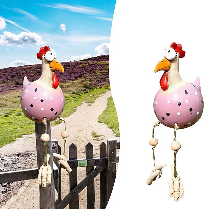 Resin Big Eye Chicken Handicraft Ornaments Hanging Foot Chicken Pendant Home Decor Garden Resin Ornaments3