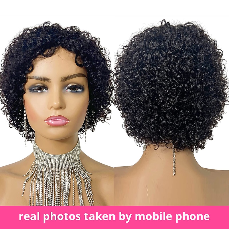 Pixie Cut Wig Human Hair Curly Human Hair Wigs Short Curly Bob Wigs For Women Human Hair Full Machine Wig Human Hair Capless Wigs3