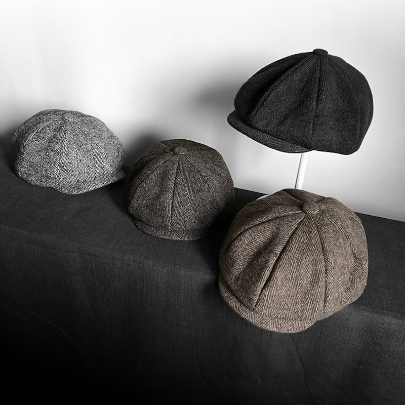 The Great Gatsby Gangster Retro Vintage Roaring 20s 1920s Beret Hat Men's All Costume Hat Vintage Cosplay Event / Party Festival Hat New Year2